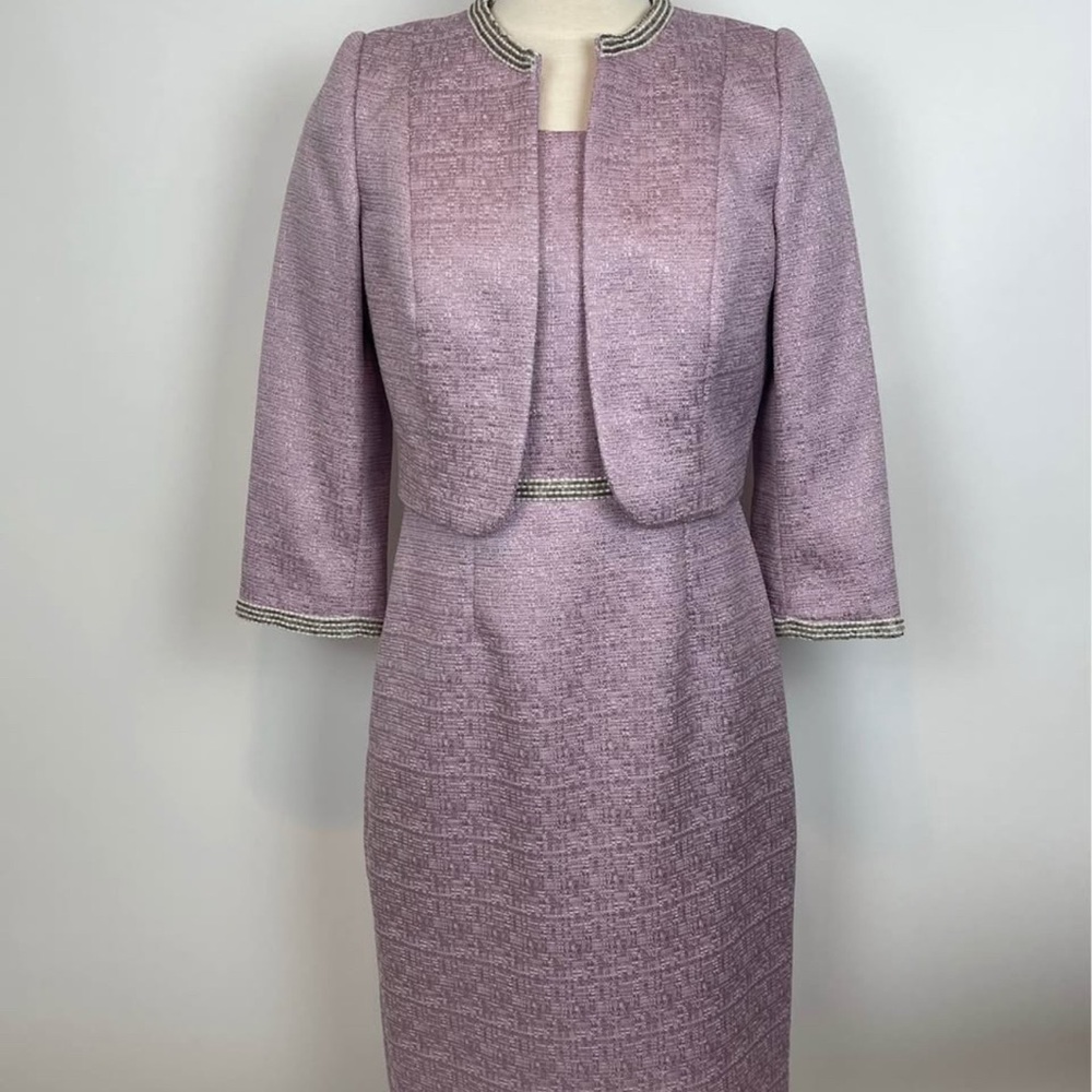 Elegant Lavender Two-Piece Dress Suit